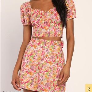 NWT Lulus floral 2 piece set